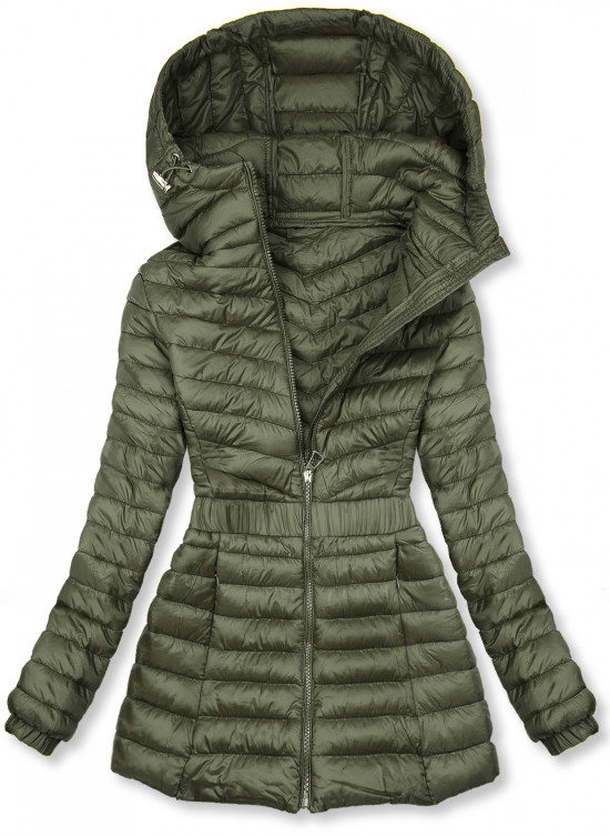 Olive-green  jacket with elastic waist