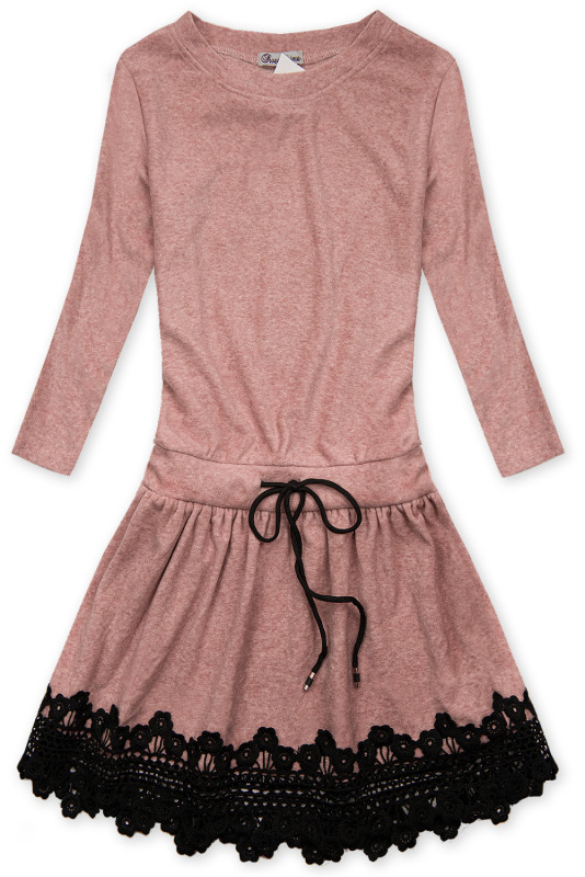 Light pink short dress with lace
