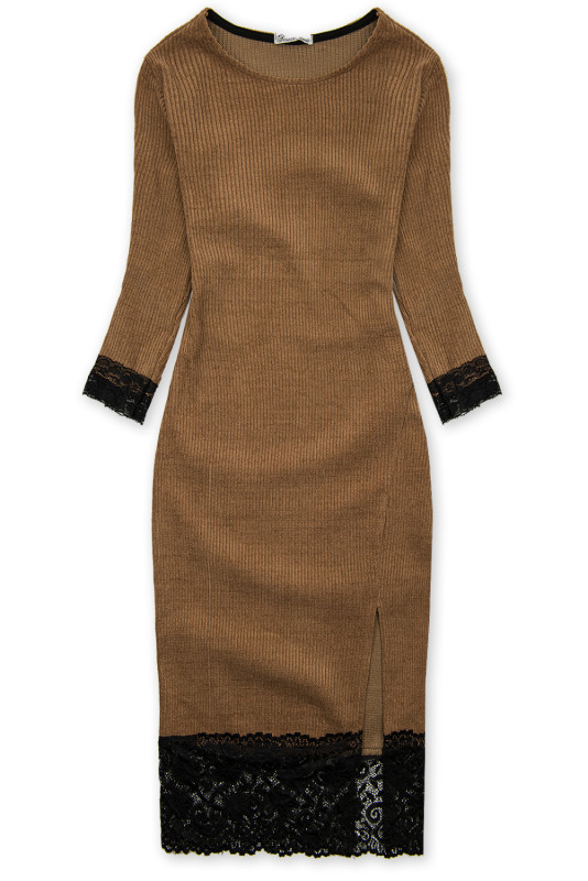 Brown dress with lace