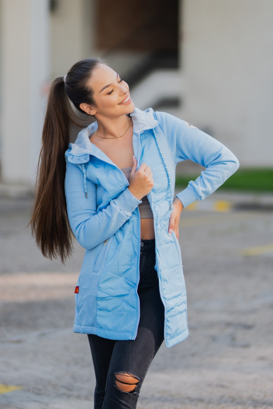 Sky blue elongated hoodie