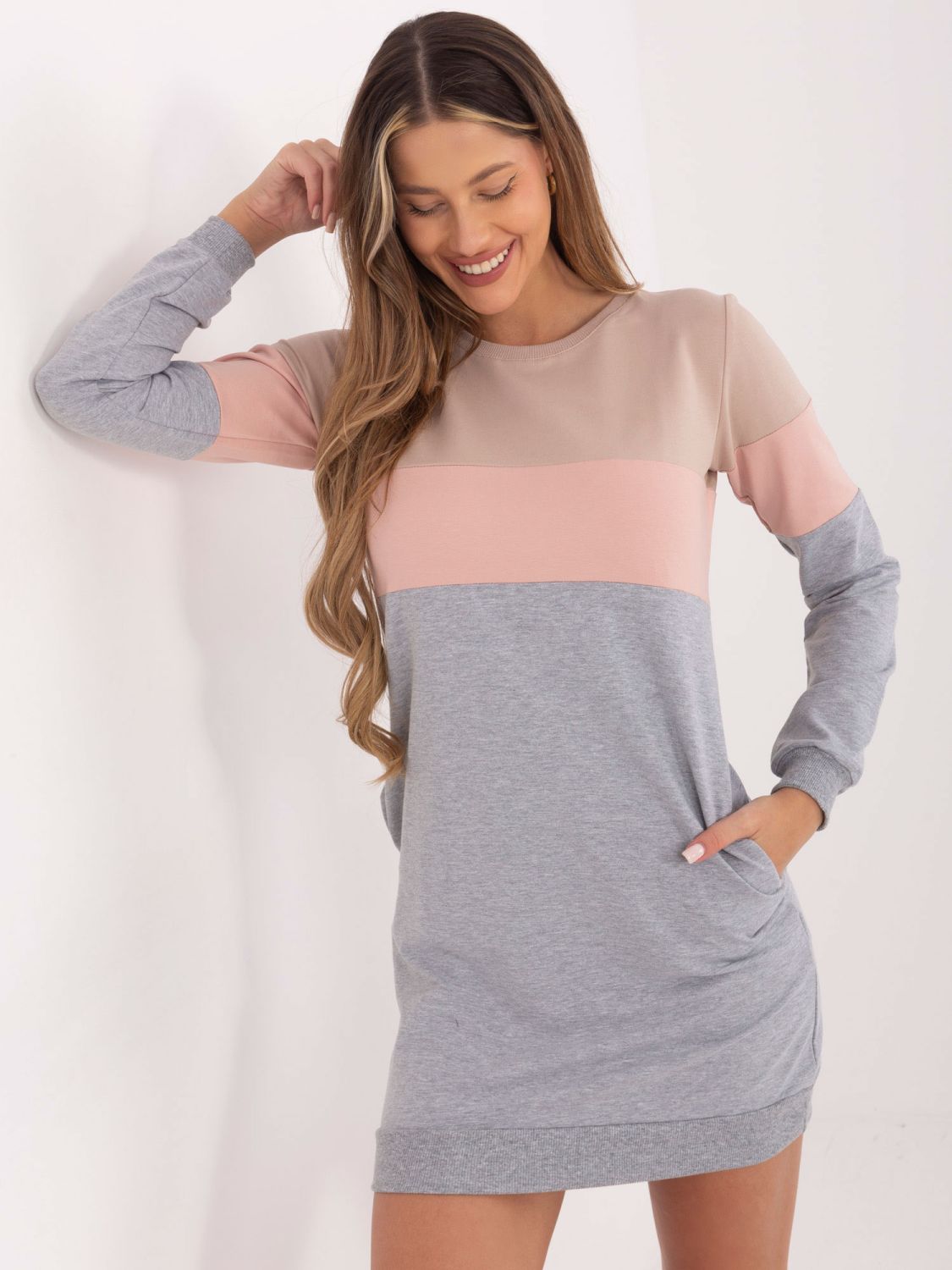 Beige-Pink Sweat Dress RUE PARIS