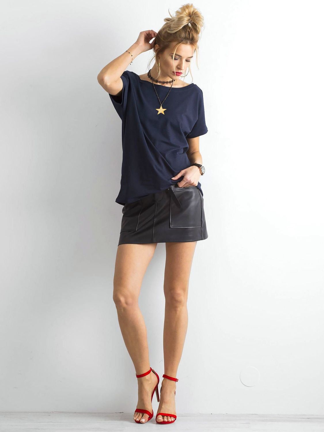 Navy Blue T-Shirt Fire