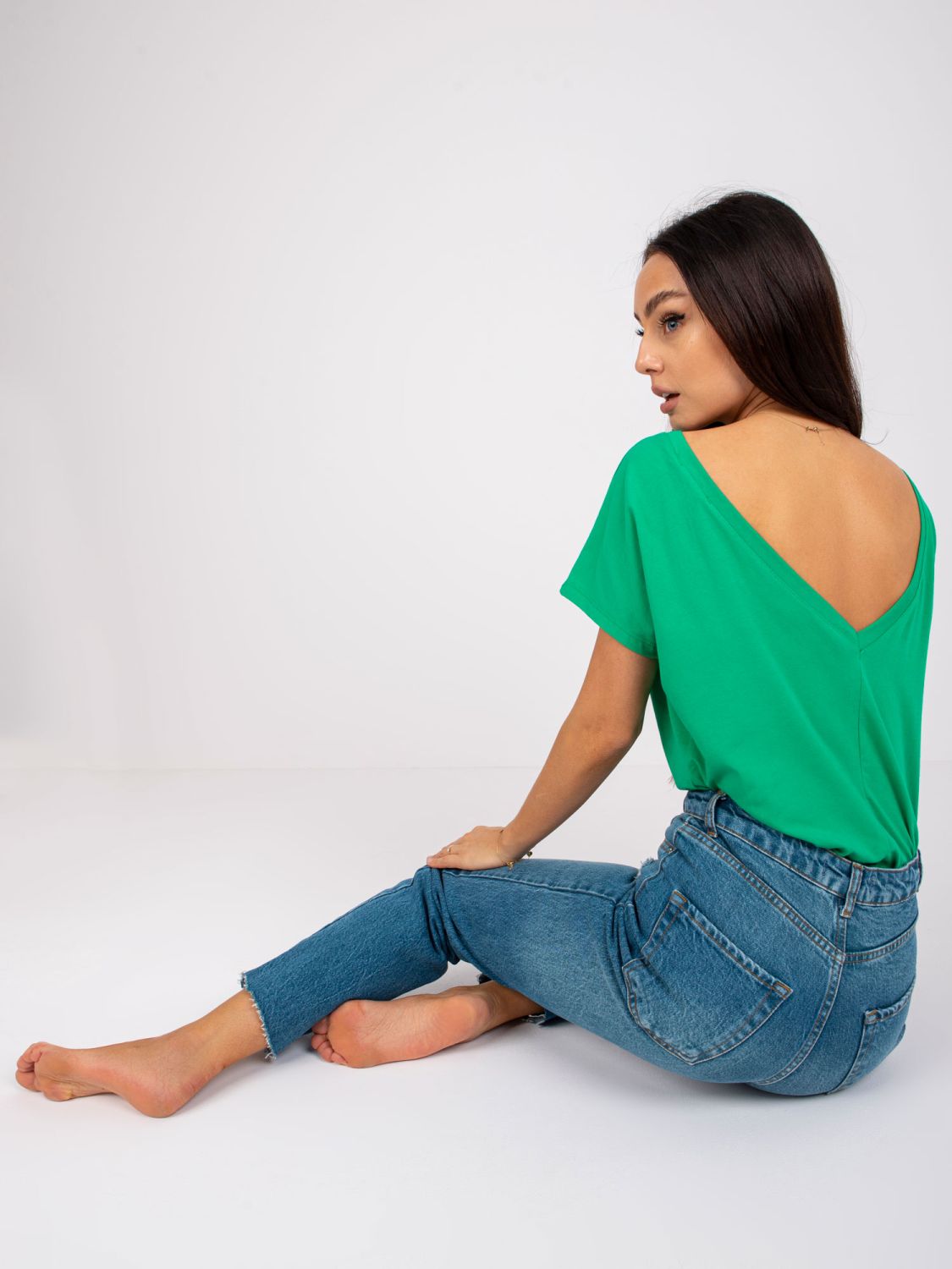 Green Basic Cotton T-Shirt Fire