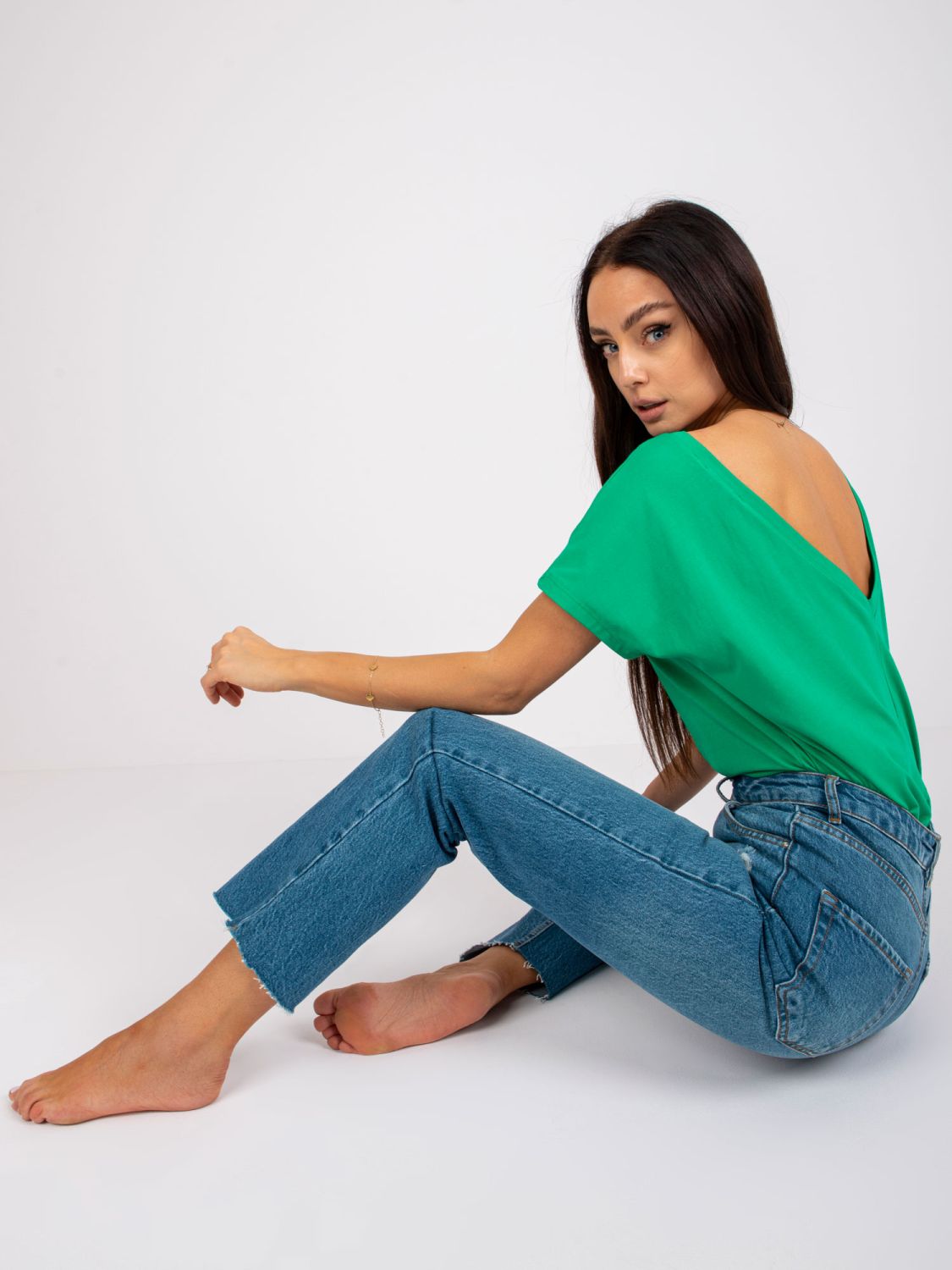 Green Basic Cotton T-Shirt Fire