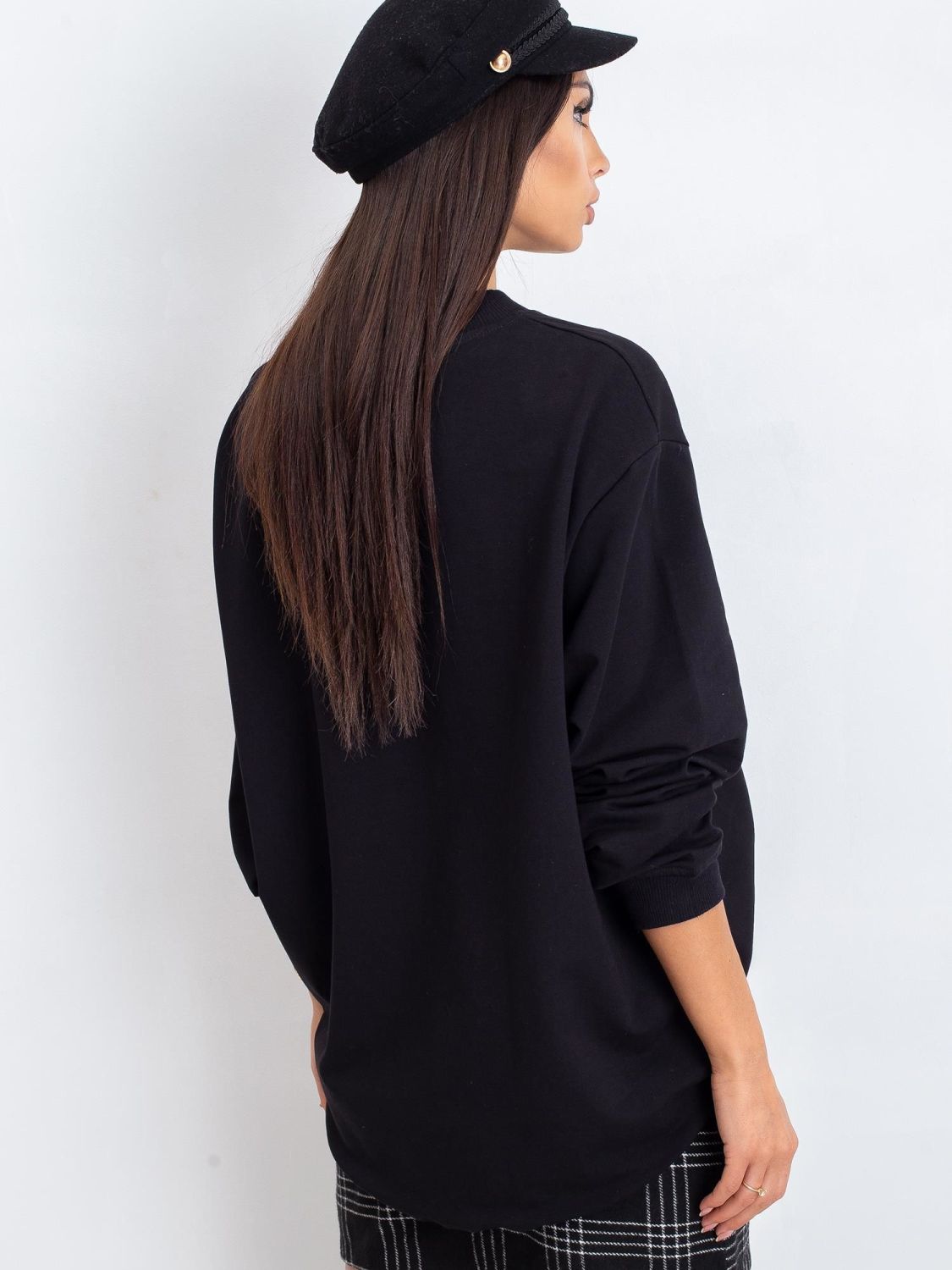 Black Cotton Basic Hoodie
