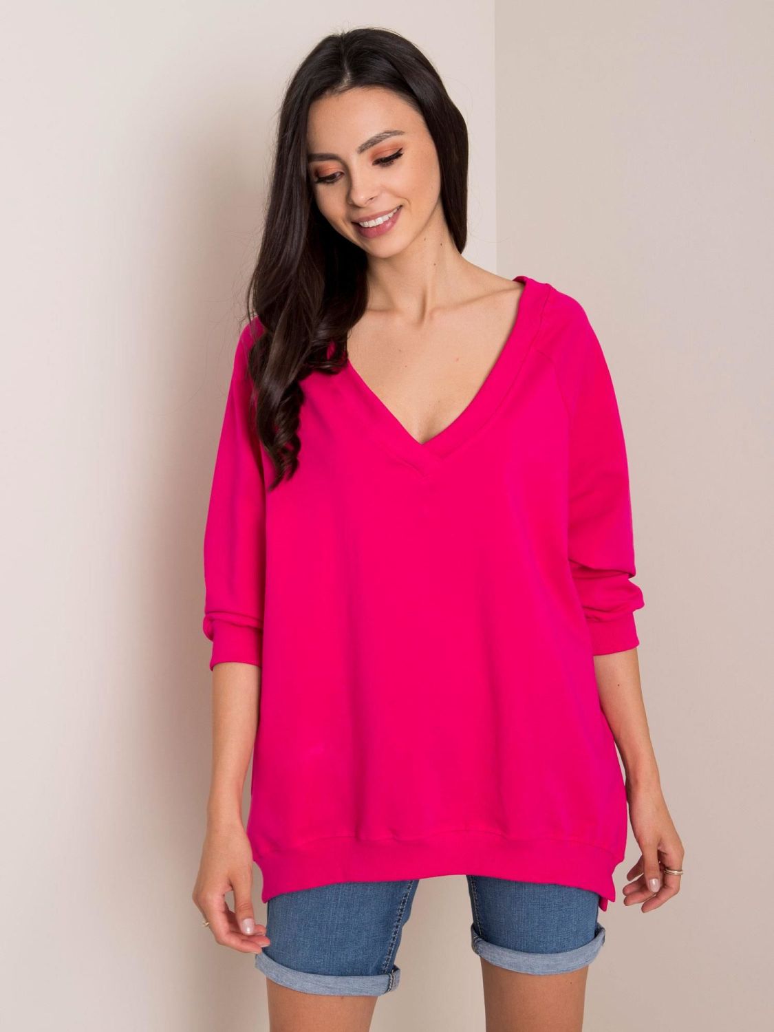 RUE PARIS Pink Oversized Sweatshirt