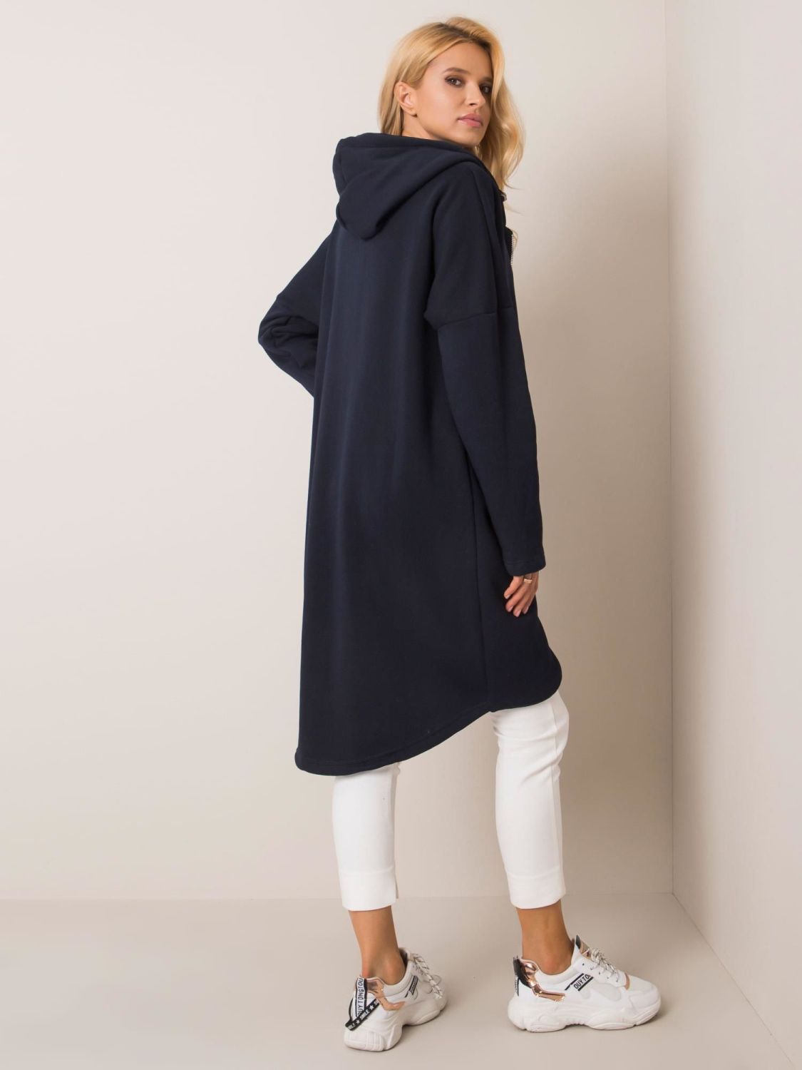 RUE PARIS Long Navy Hoodie
