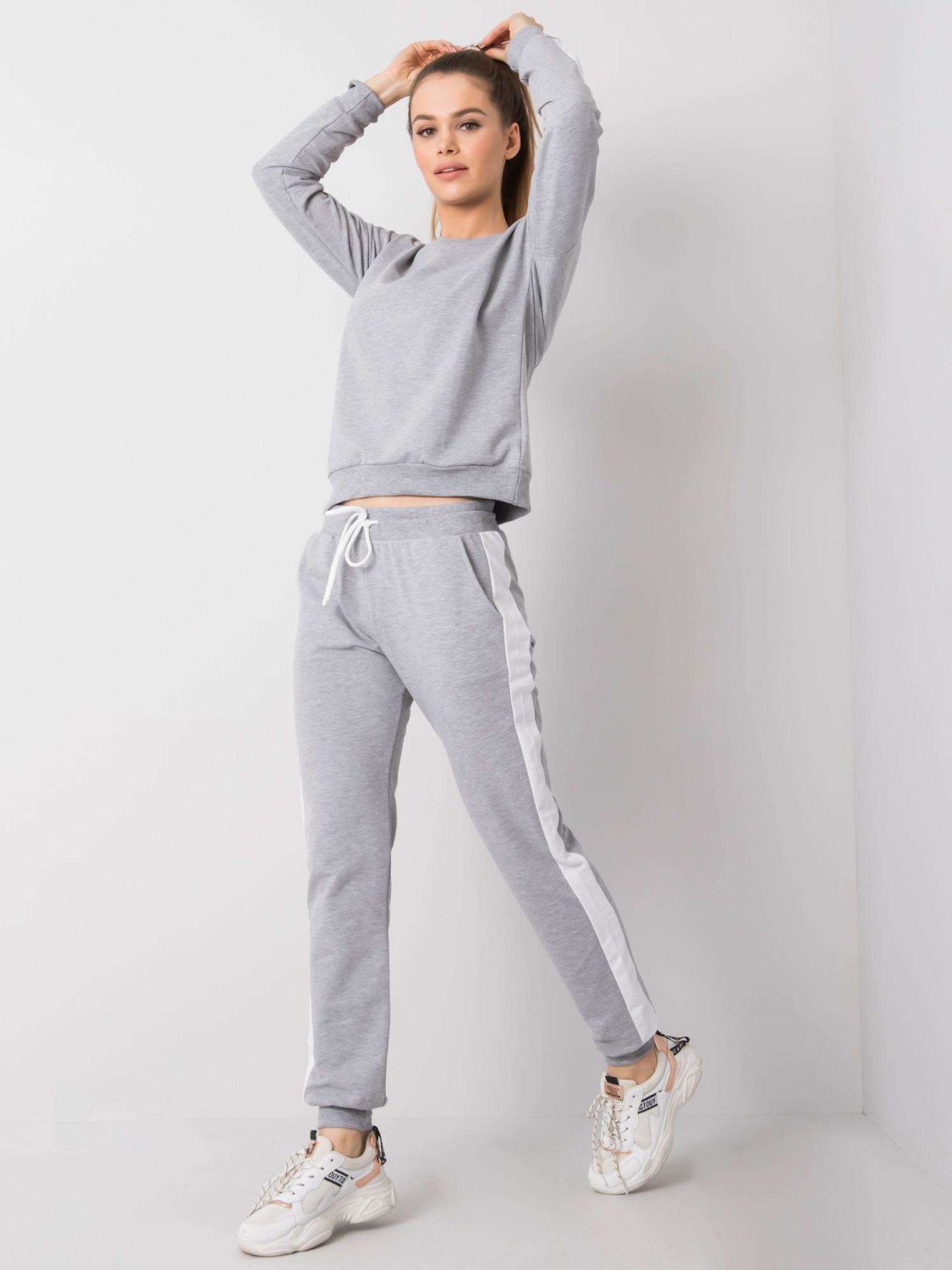RUE PARIS Women's Gray Melange Tracksuit