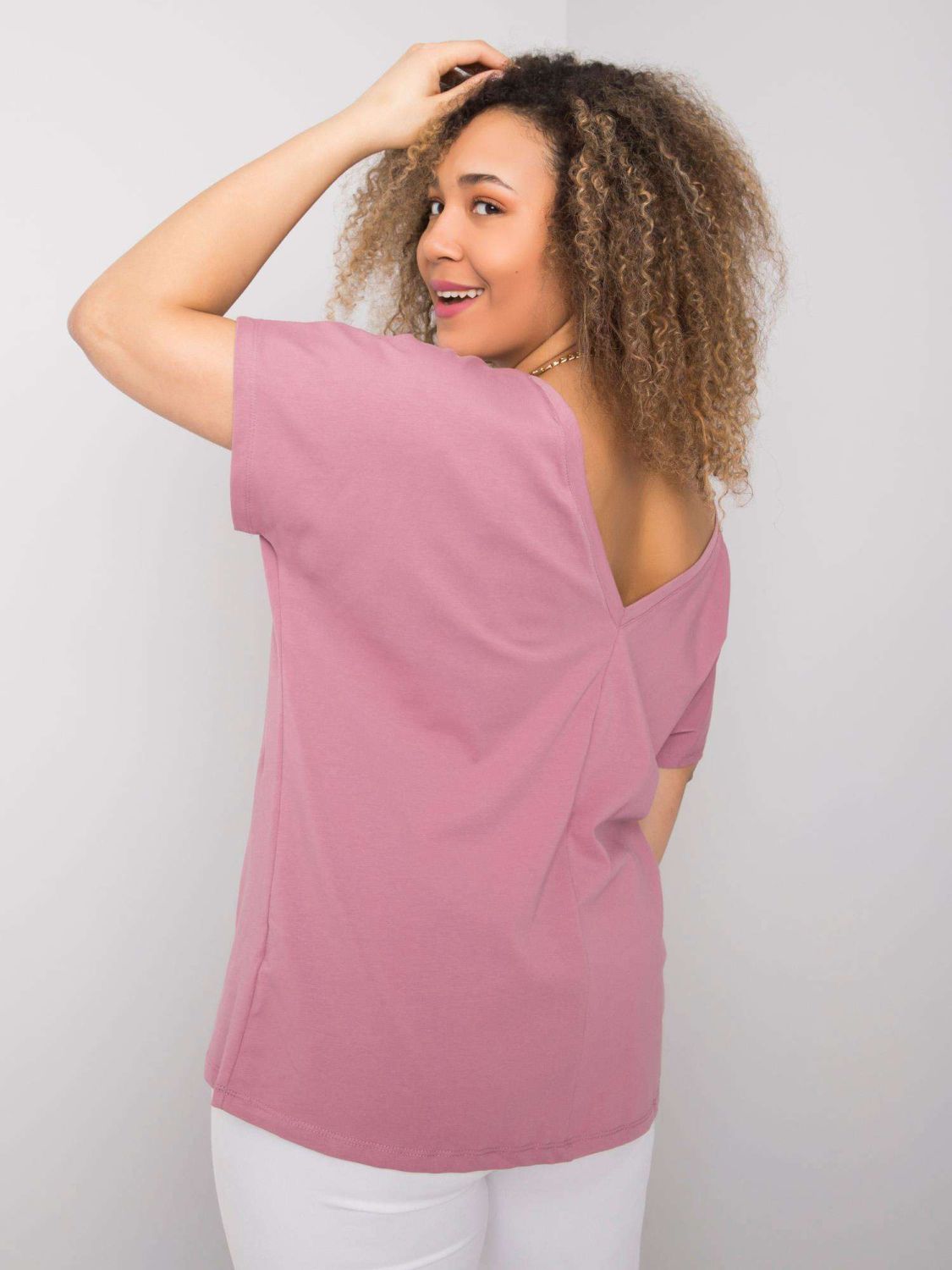 Pink Plus Size Cotton T-Shirt