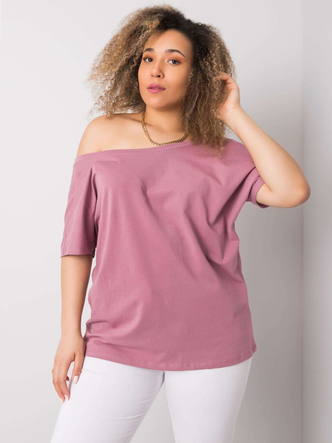 Pink Plus Size Cotton T-Shirt