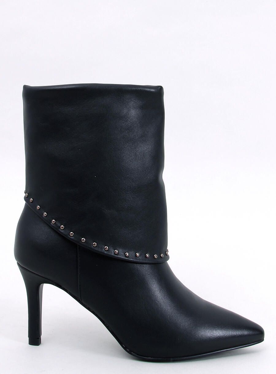 Black stiletto heel ankle boots
