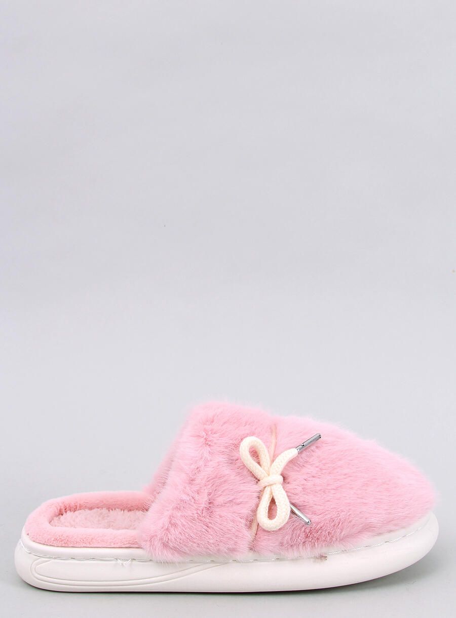 Pink fur slippers