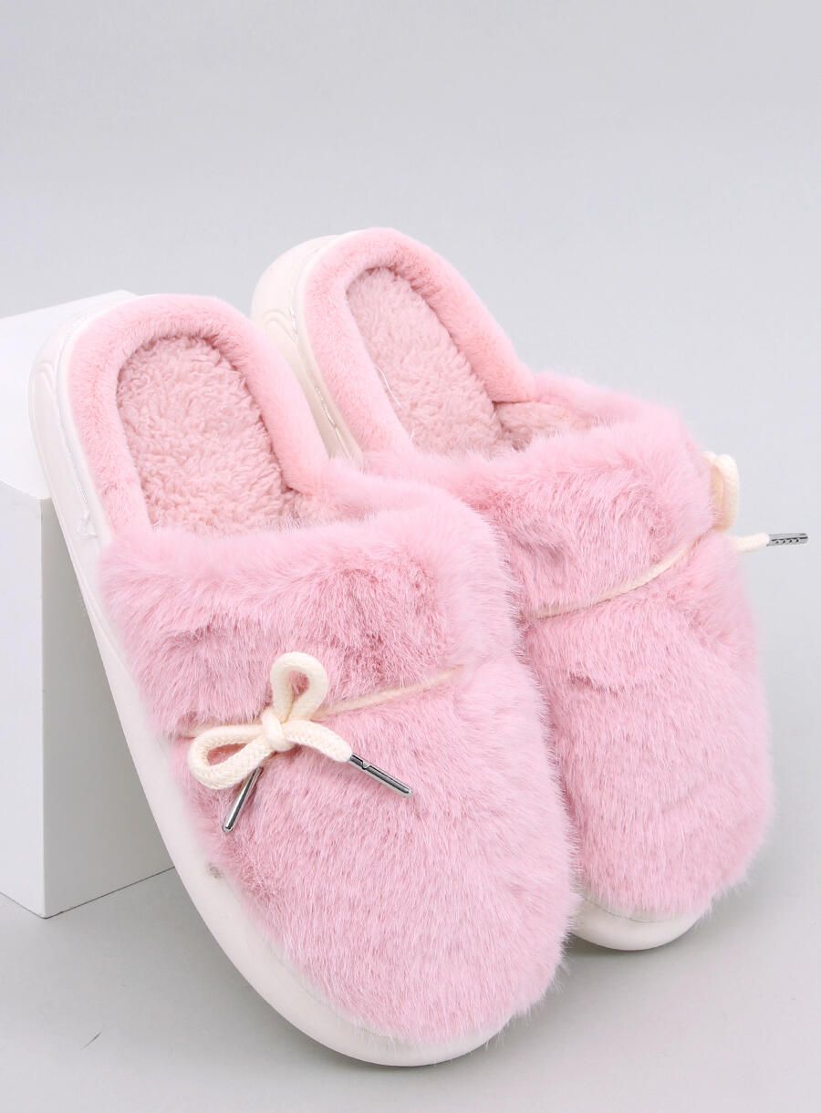 Pink fur slippers