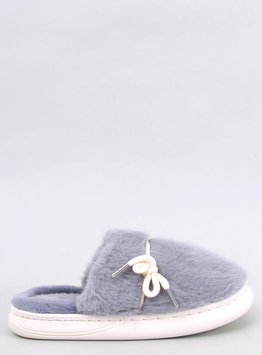 Grey  fur slippers