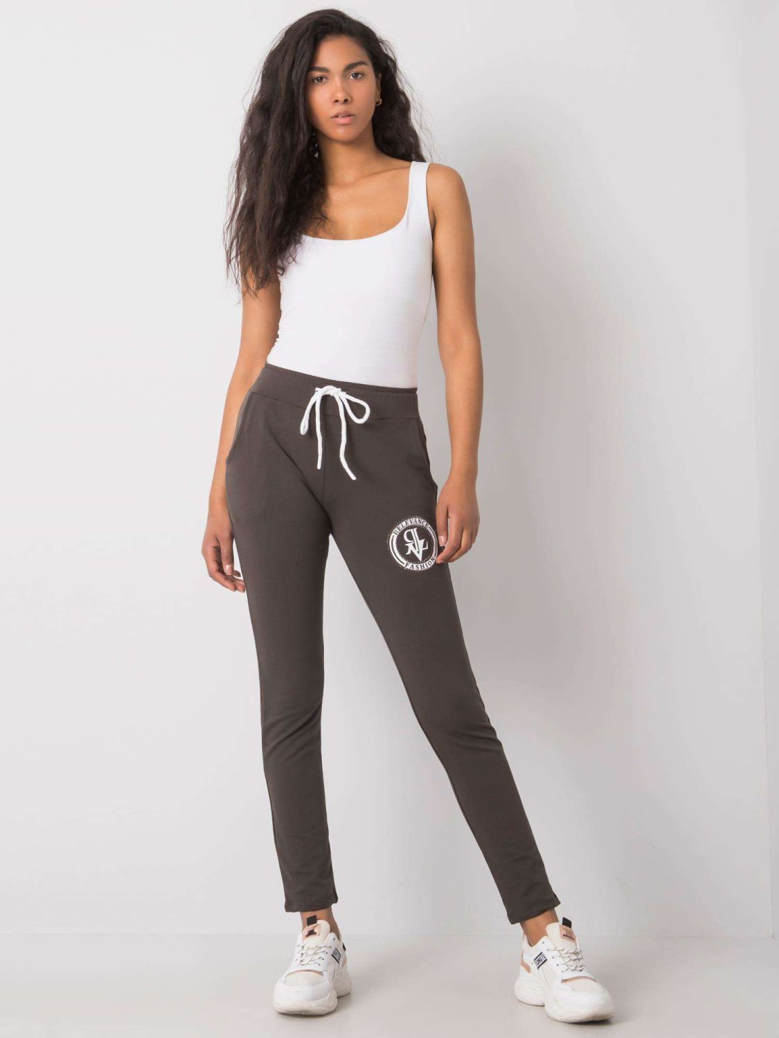 Dark Khaki Sweatpants with Application