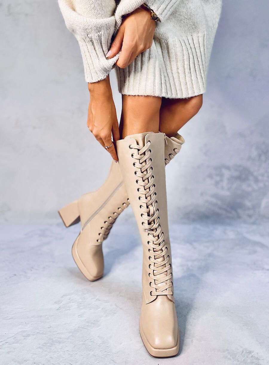 Beige boots WEDNESDAY