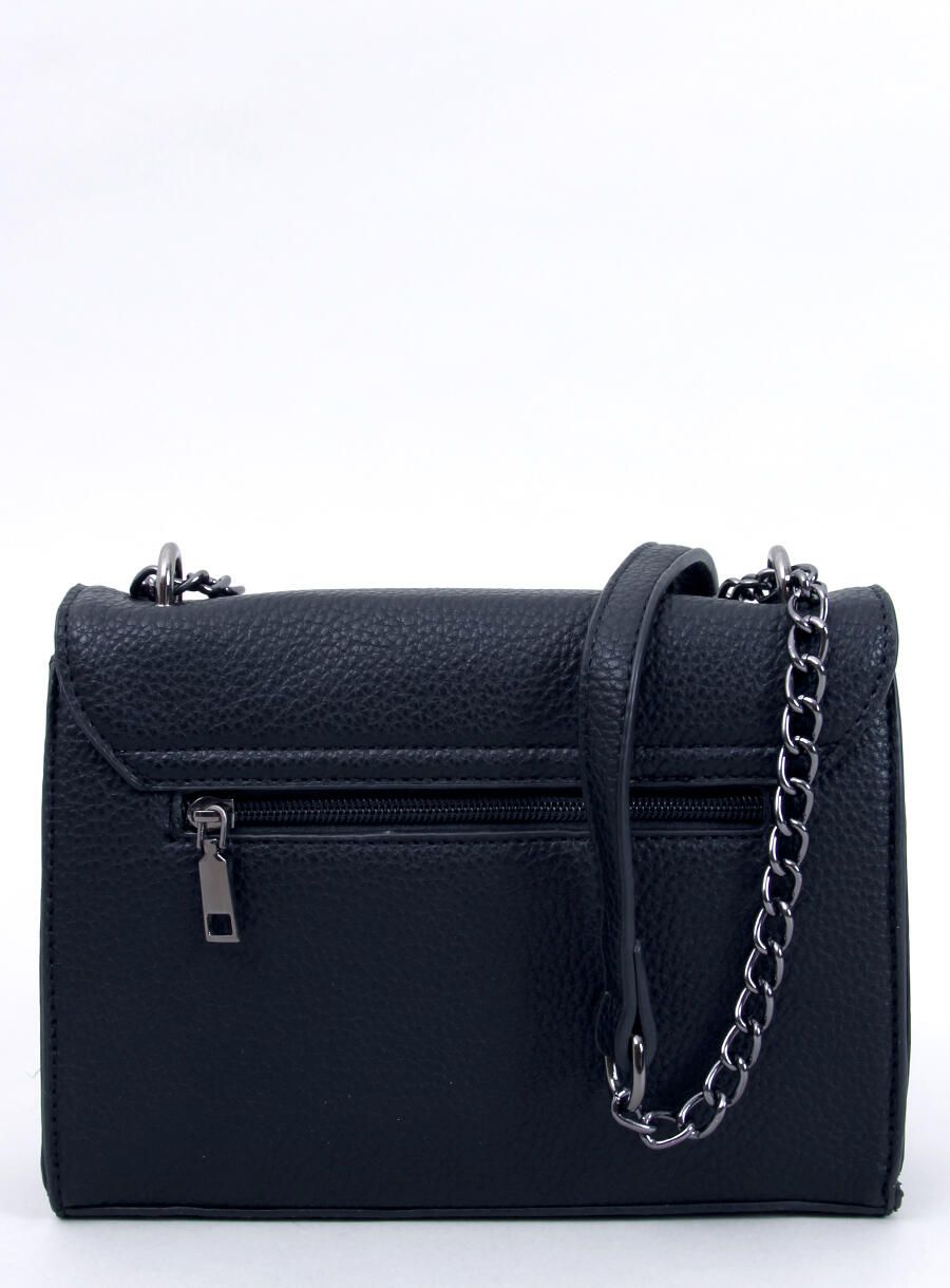 Small black leaf handbag