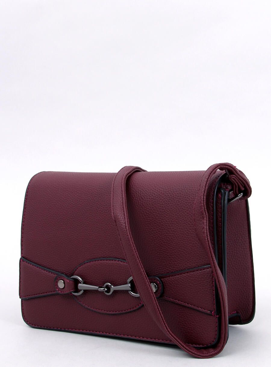 Burgundy handbag made of eco-leather