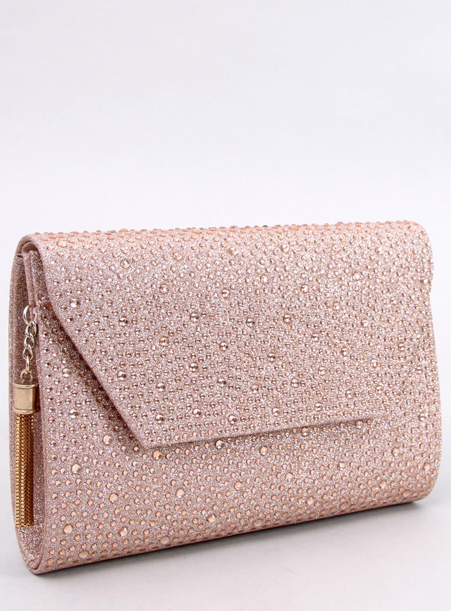 Women's shiny light pink handbag