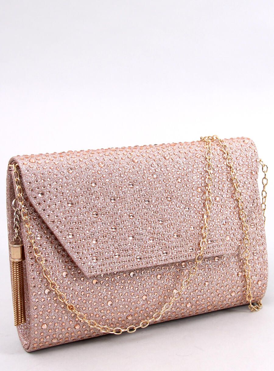 Women's shiny light pink handbag