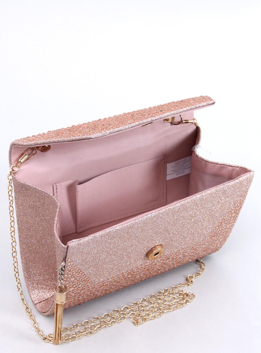 Women's shiny light pink handbag