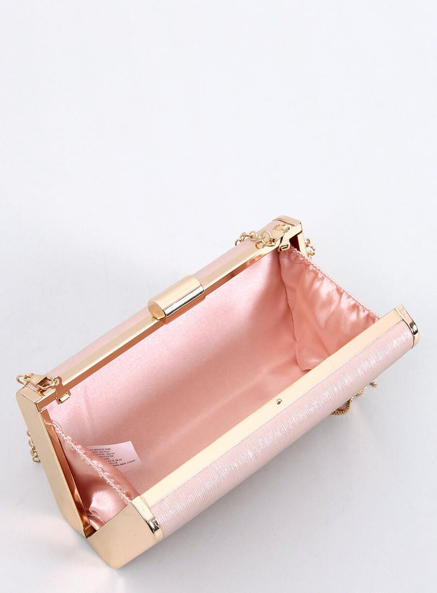 Light pink elegant handbag with tassel