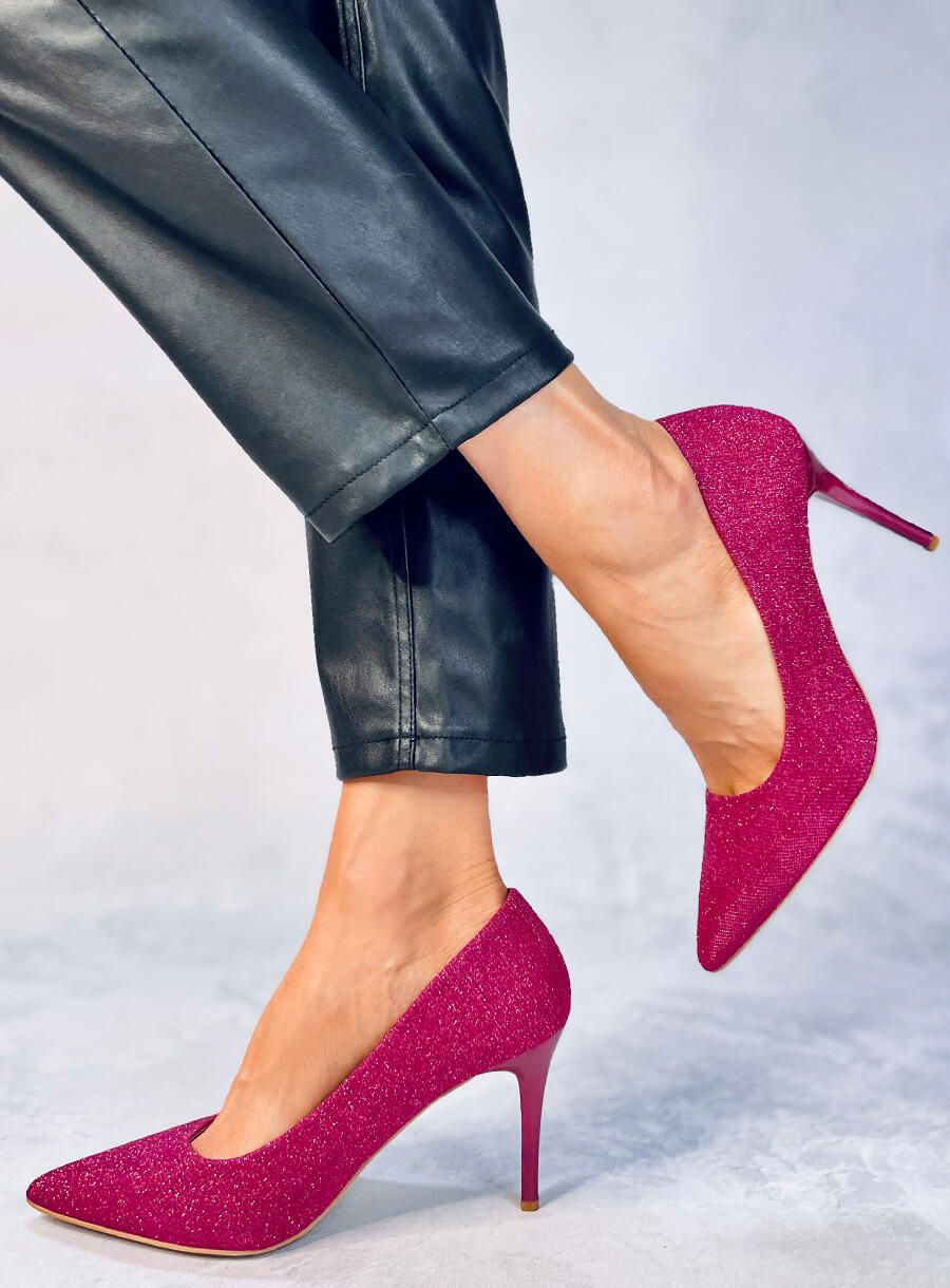 Pink glitter pumps