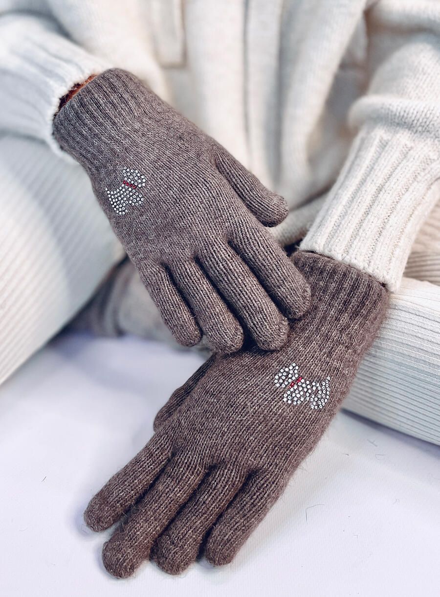 Brown DOGGY women's gloves