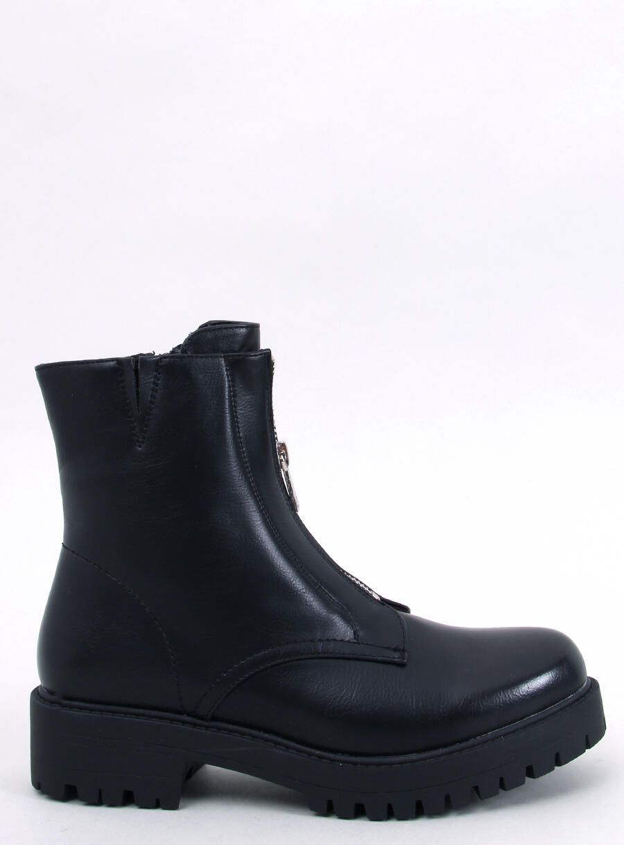 Black ankle boots with zip