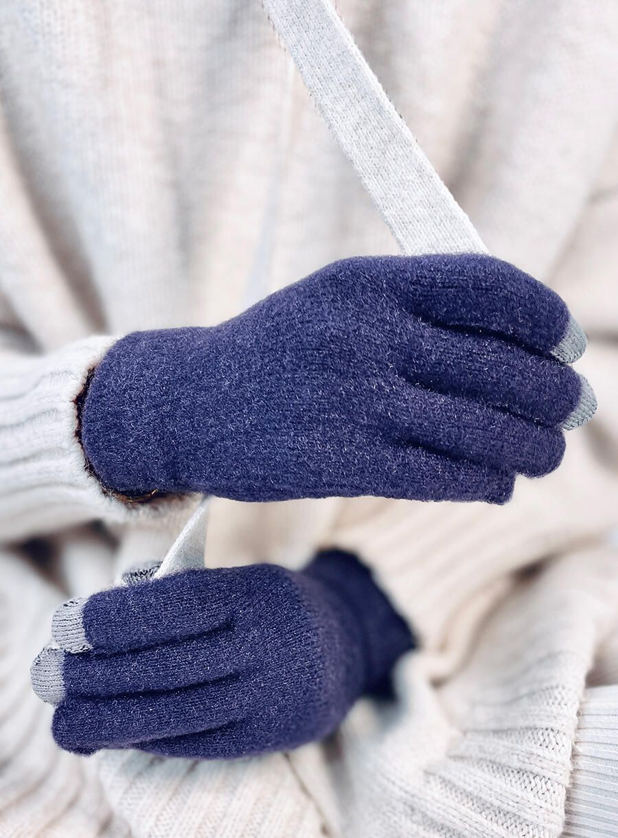 Women's basic gloves dark blue