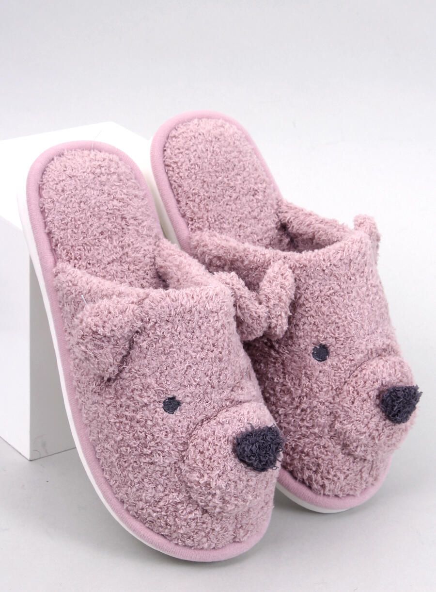 Pink women's slippers TEDDY BEAR