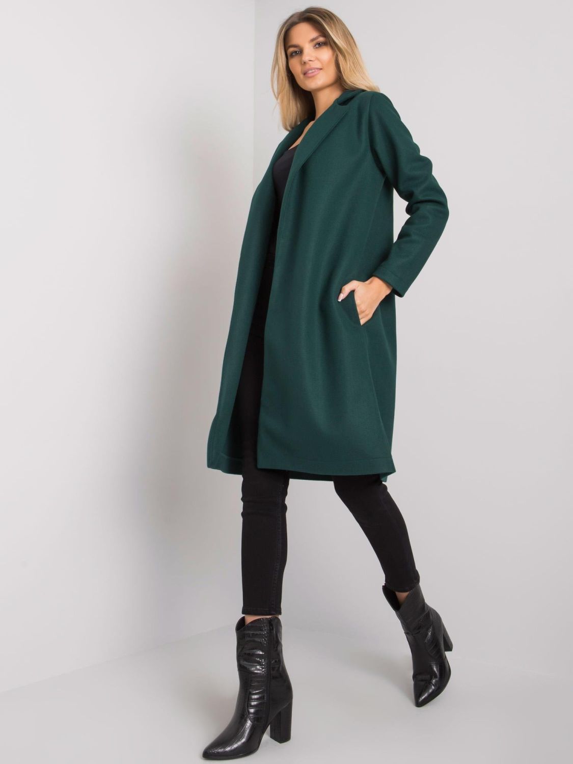 RUE PARIS Dark Green Women's Coat
