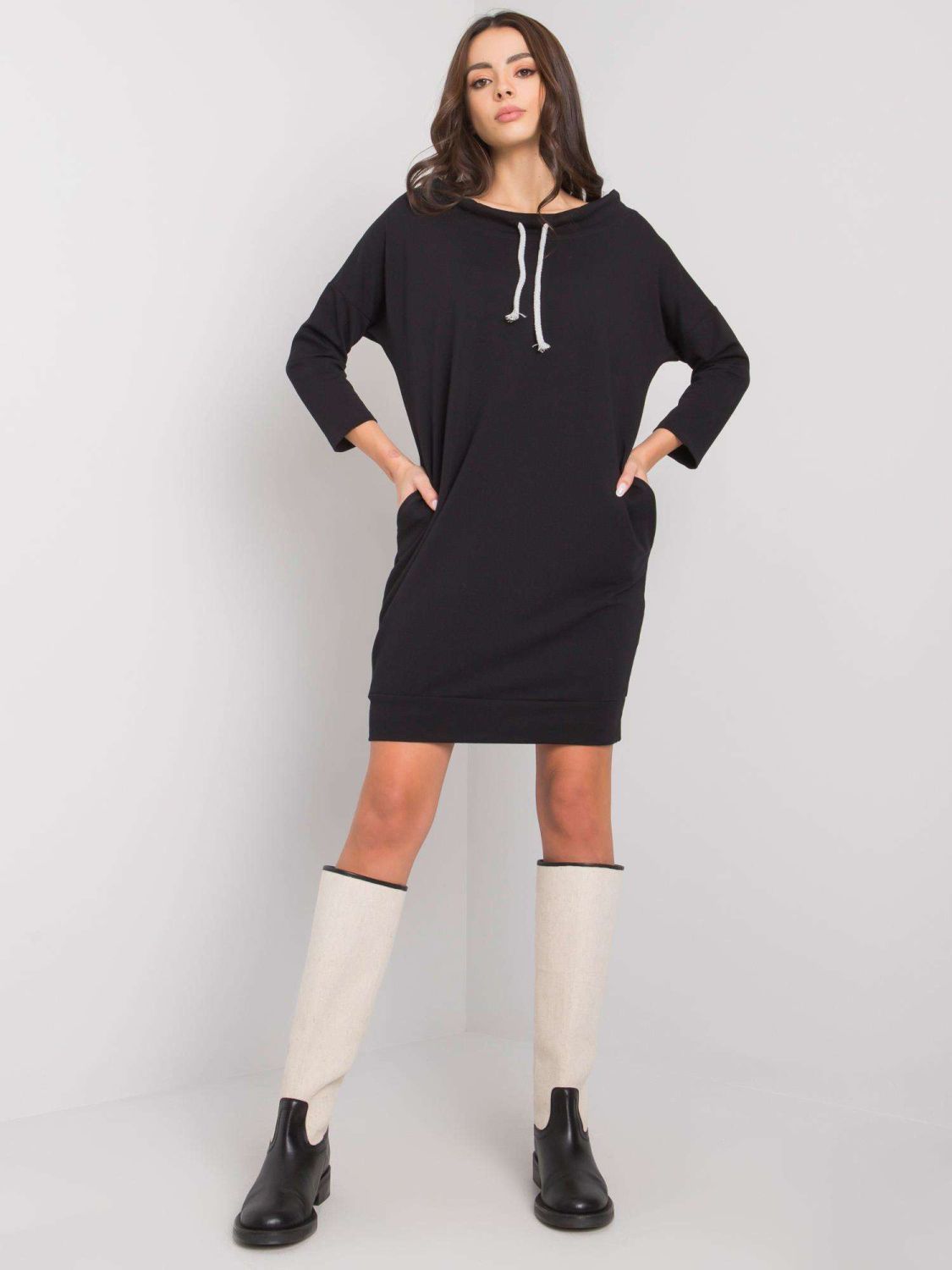 Simple Black Dress with Long Sleeves