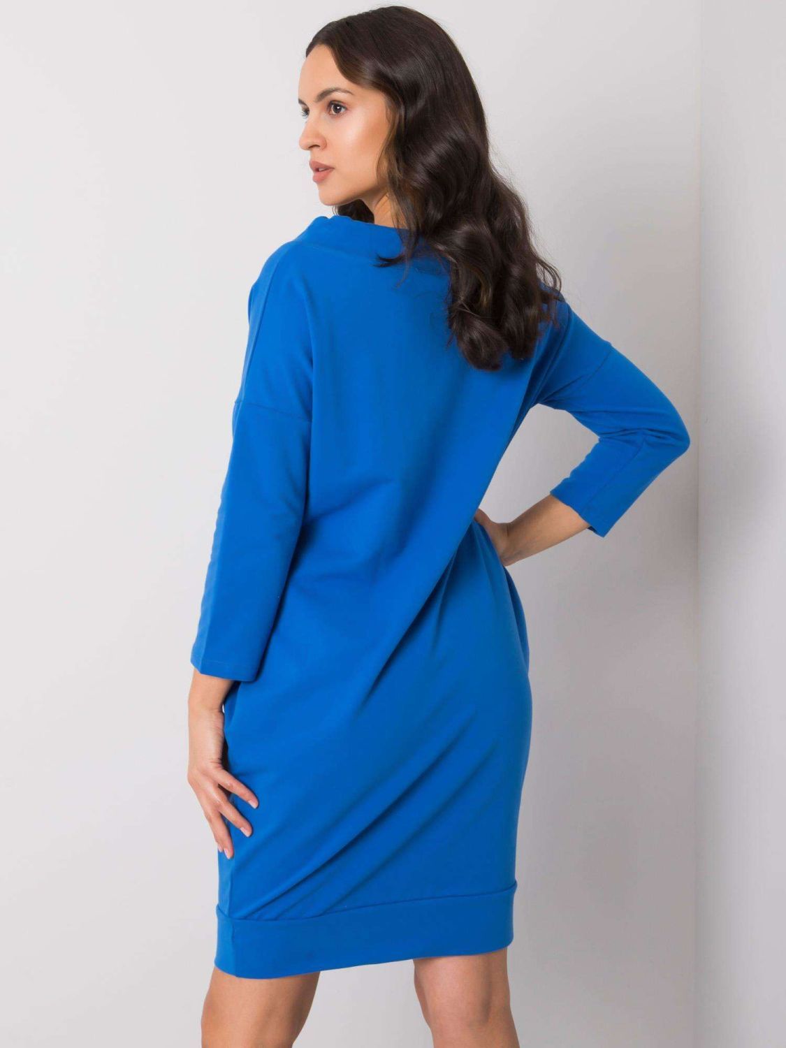 Simple Blue Dress with Long Sleeves