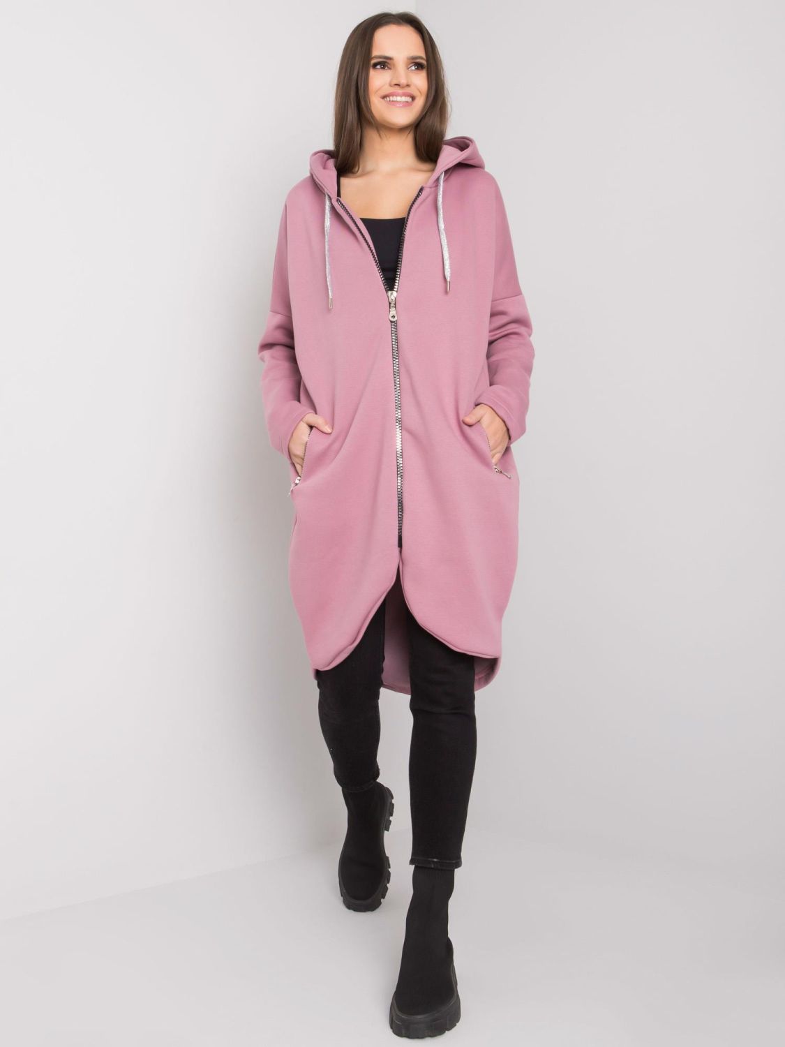 Women's Hooded Sweatshirt in Dark Pink