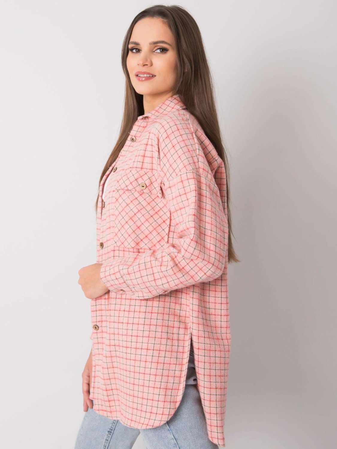 Pink Checked Long Sleeve Shirt