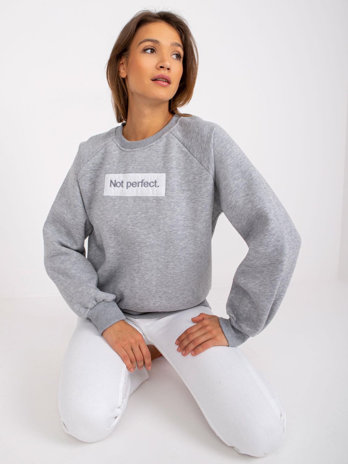 Gray Women's Pullover without Hood