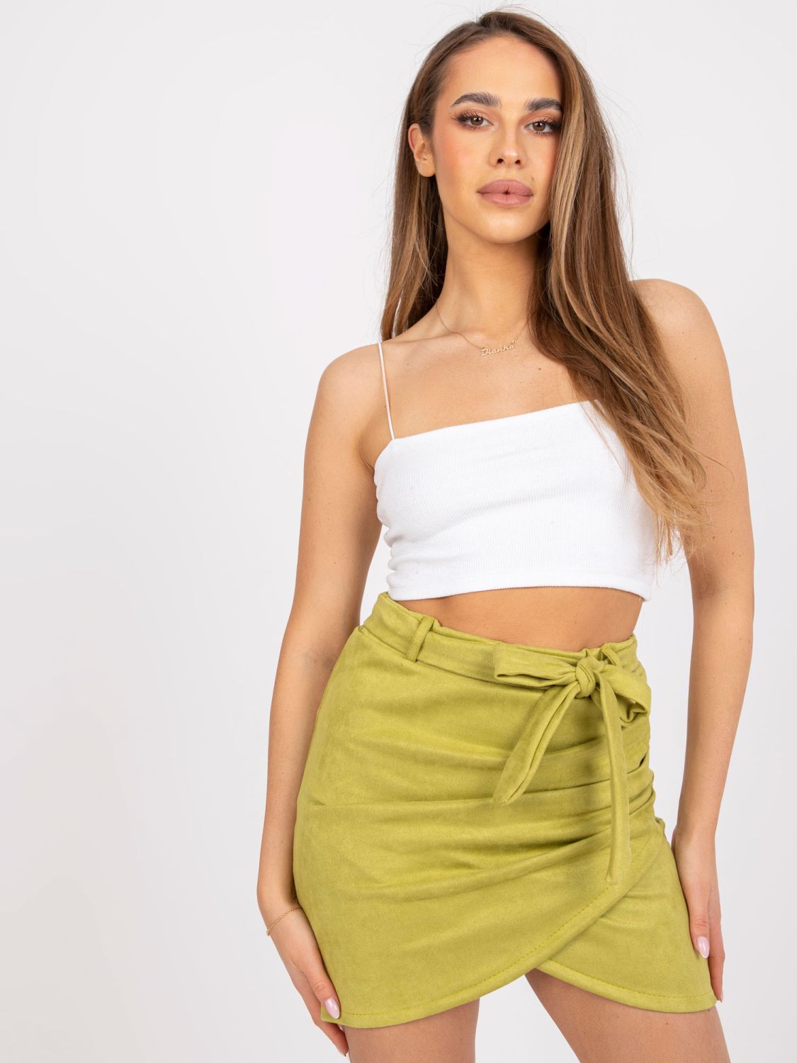 Lime Mini Skirt with Belt