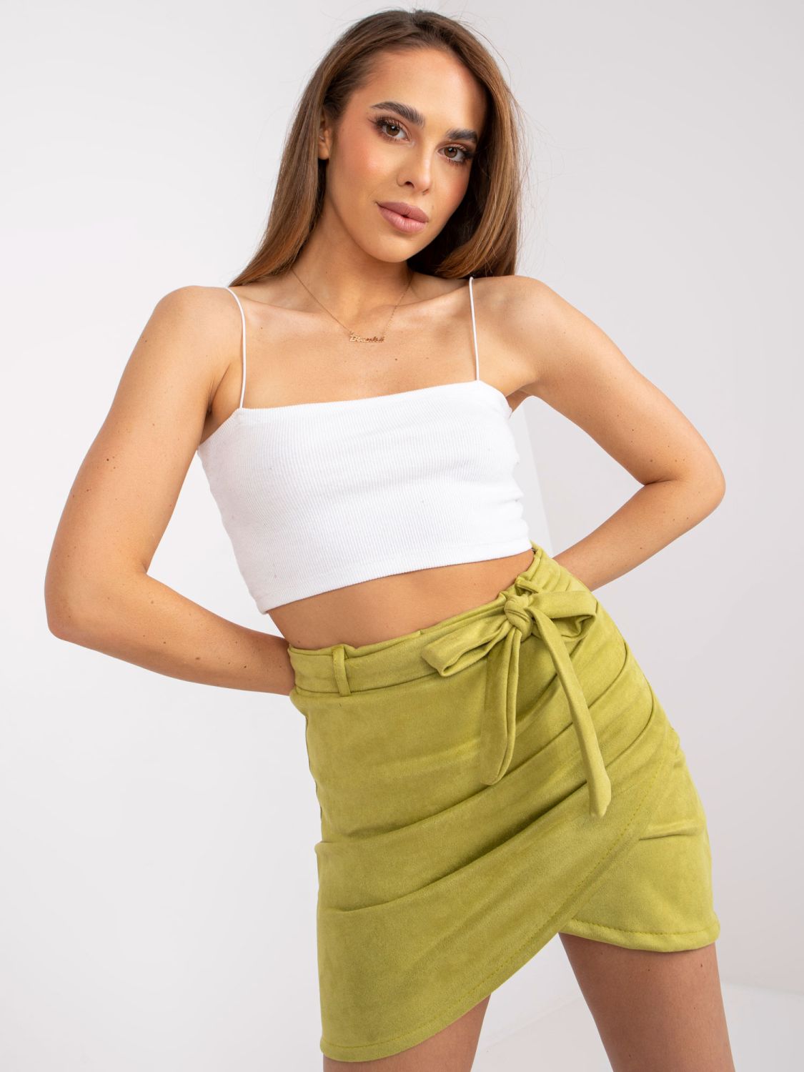 Lime Mini Skirt with Belt