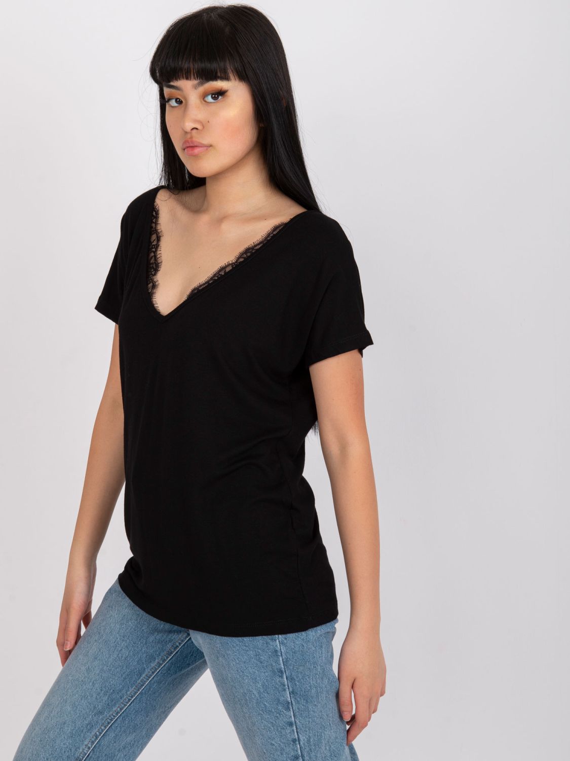Elegant Black Lace T-Shirt