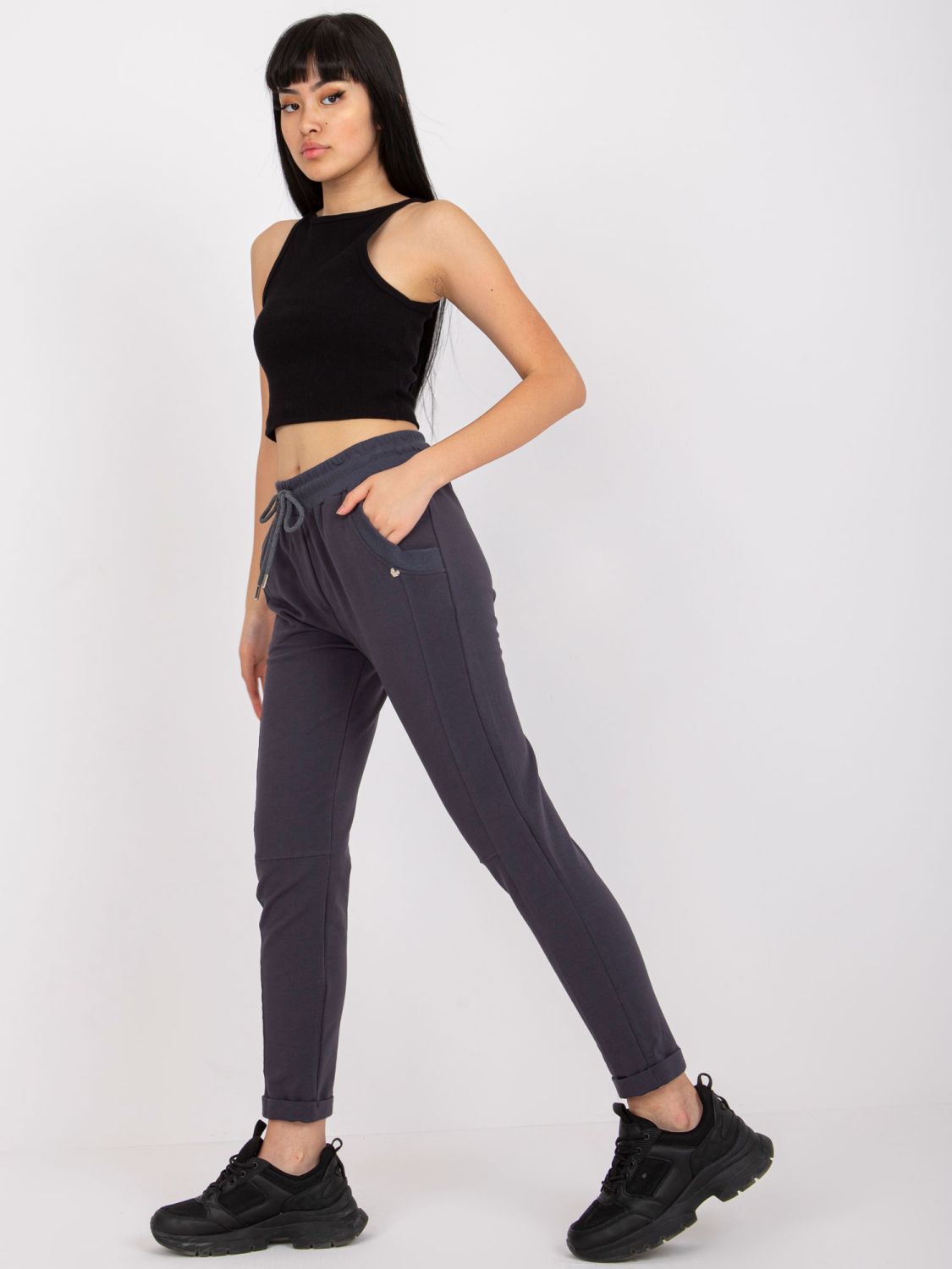 Stylish Sports Pants in Graphite Color
