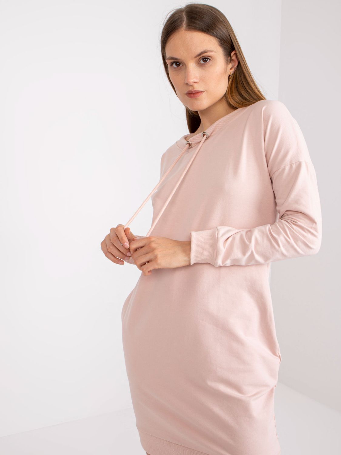 Stylish Sweat Dress in Light Pink