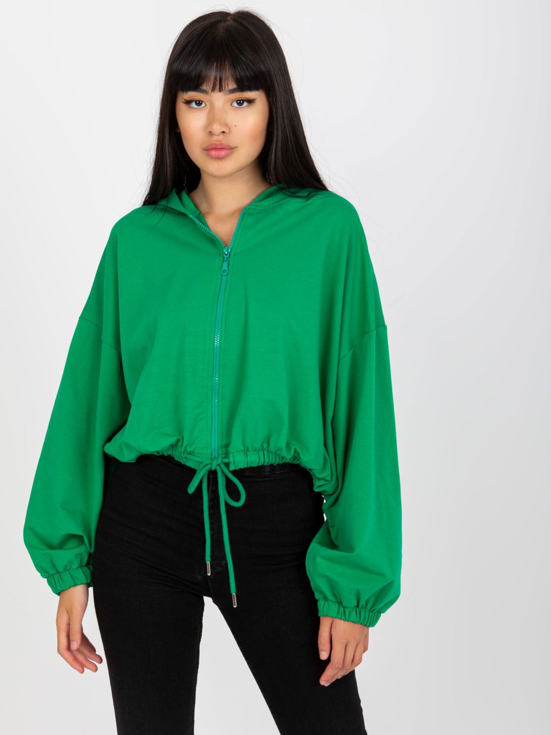 Green Zip-Up Hoodie RUE PARIS