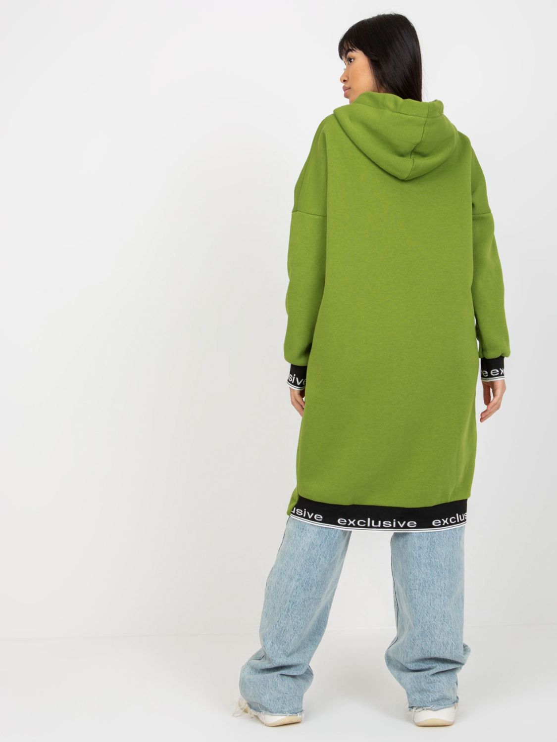 Light Green Long Cotton Zip-Up Hoodie Mayar