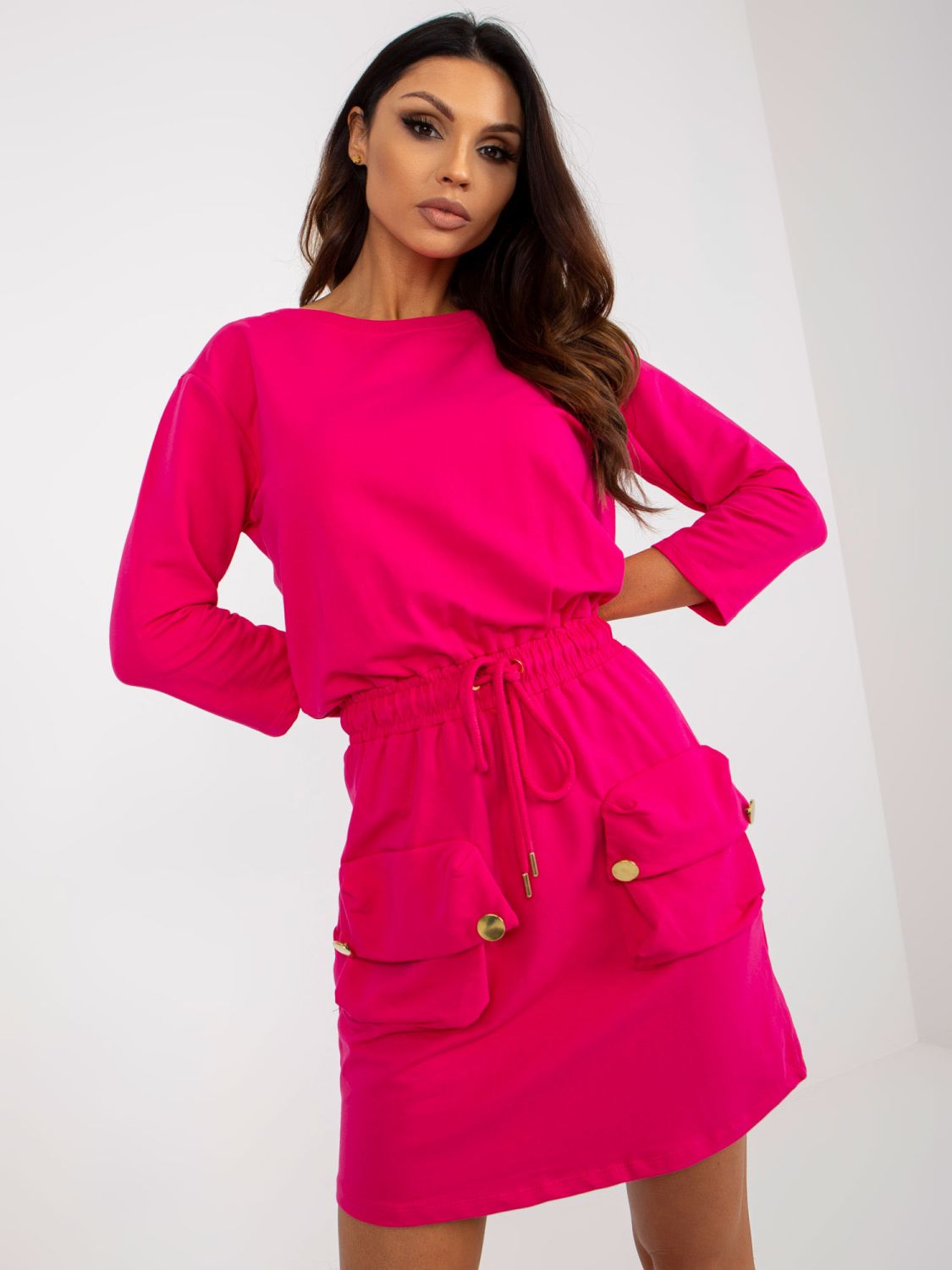 Fuchsia Mini Dress with Pockets OCH BELLA