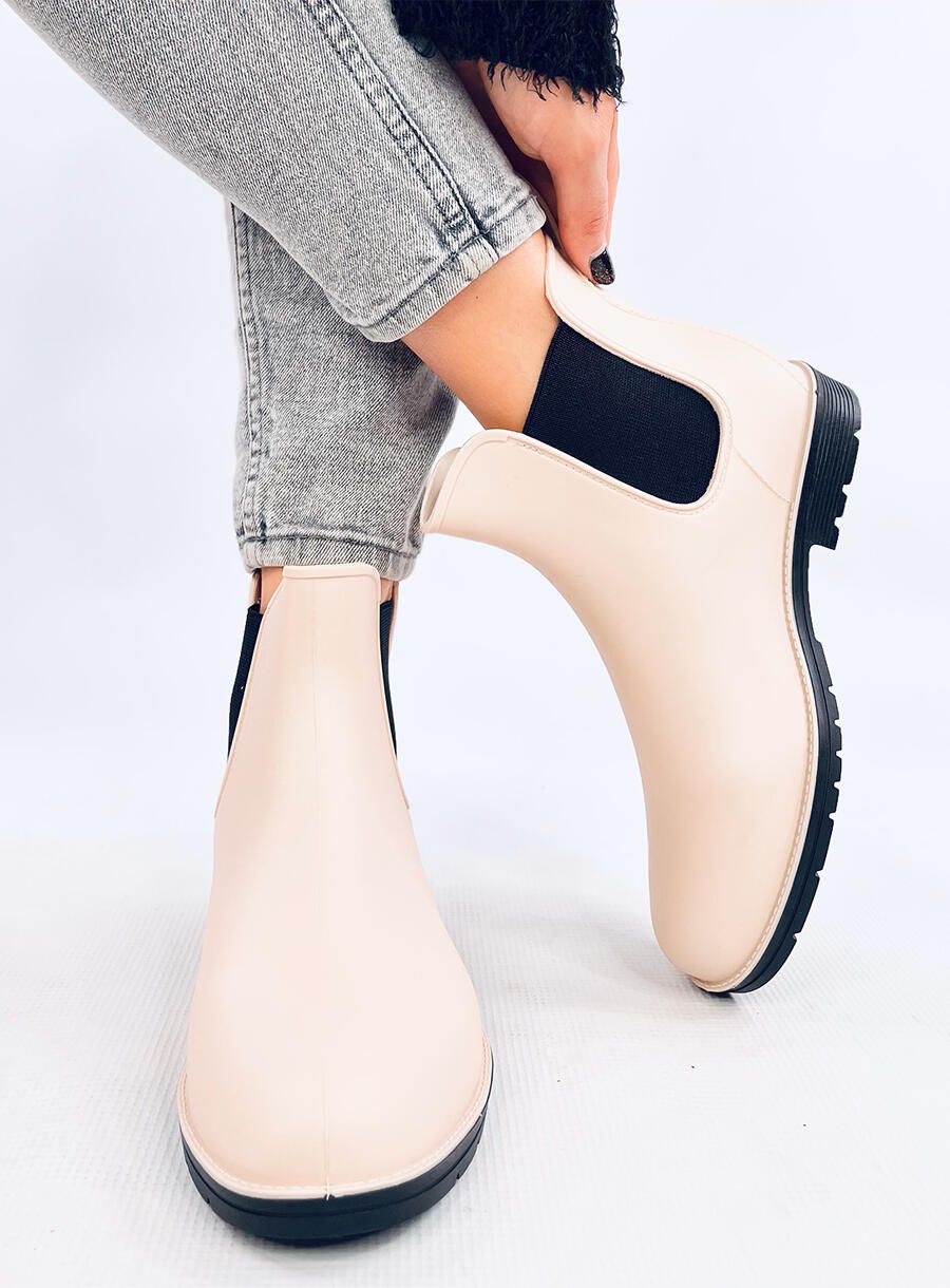 Women's light beige ankle boots