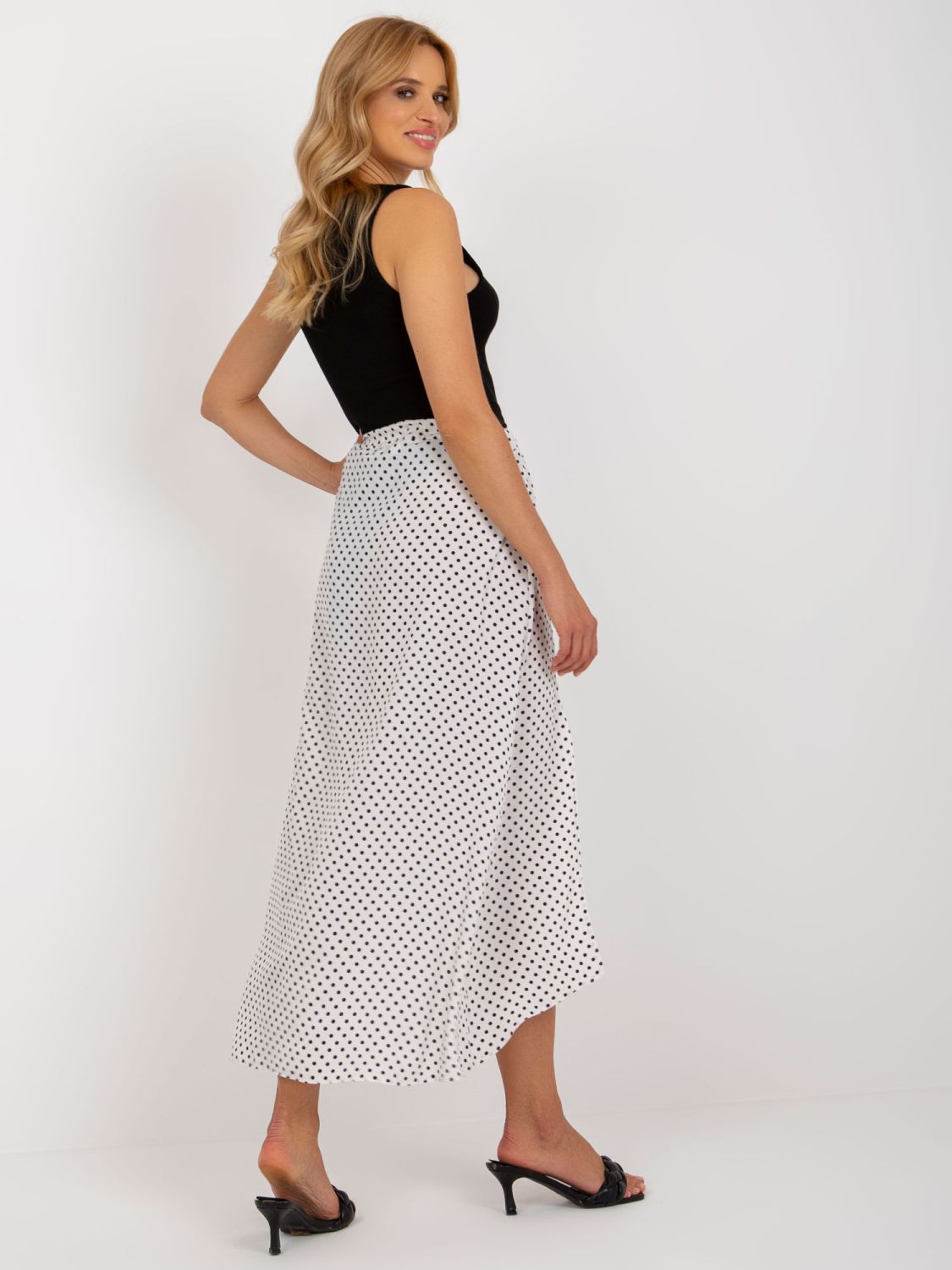 Asymmetrical Blue-White Skirt with Print by RUE PARIS