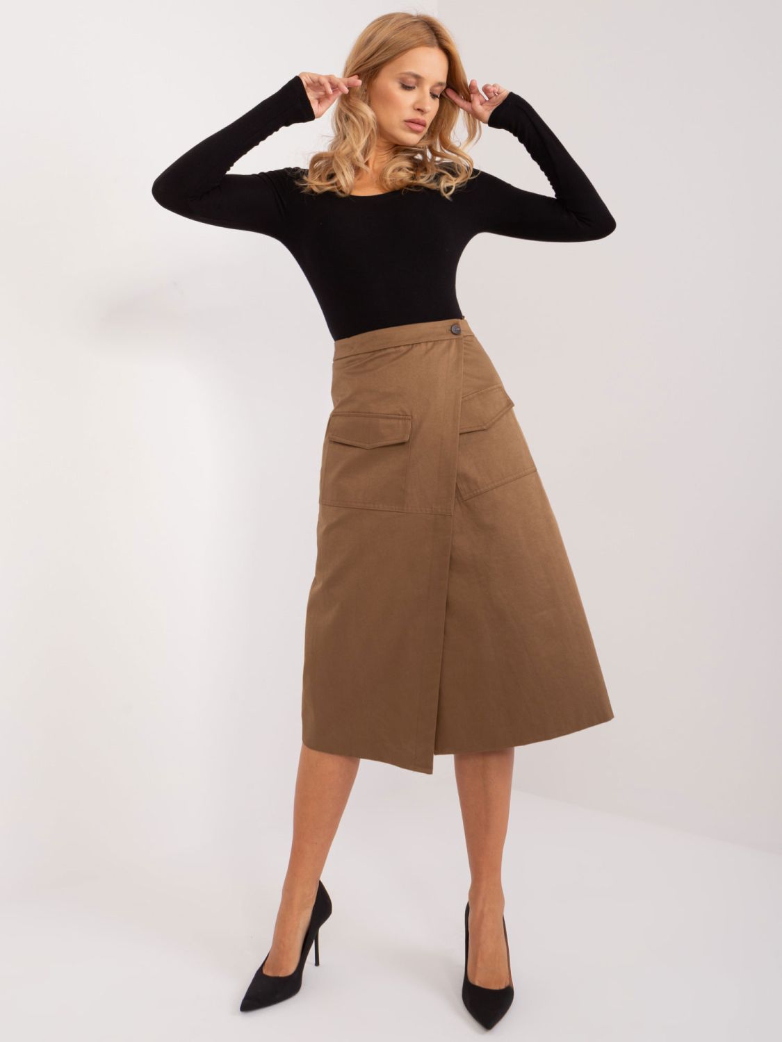 Beige Midi Skirt