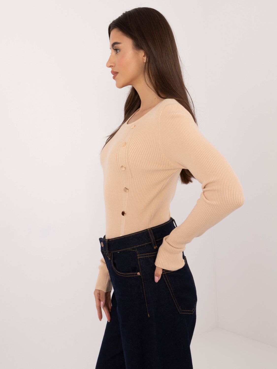 Beige Long Sleeve Sweater