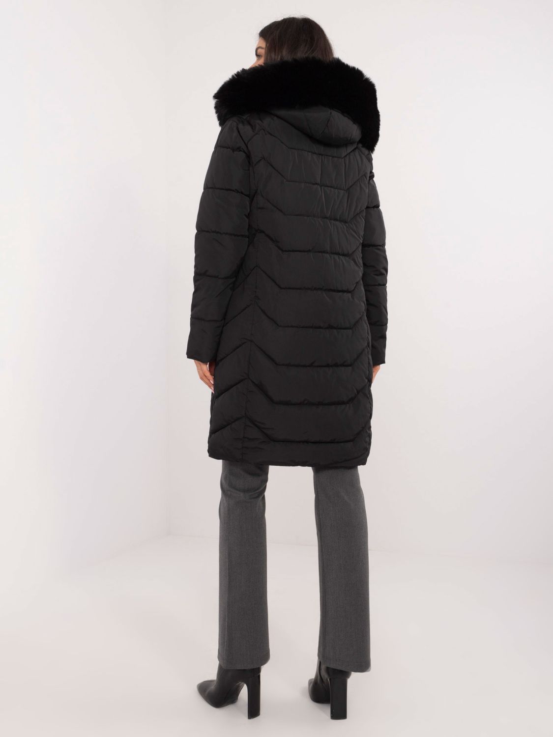 Women's Black Winter Jacket with Hood